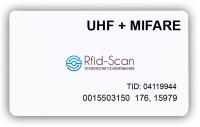 RFID карта комбинированная UHF + MIFARE, ISO (с номером)